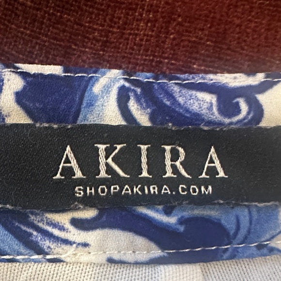 AKIRA Yellow and Blue Floral Wide Leg Pants - Picture 2 of 4